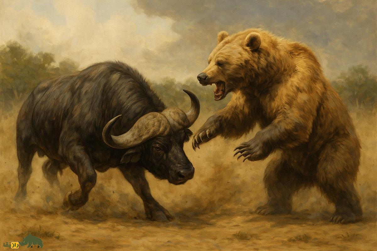 بوفالو قوی‌تر است یا خرس و در نبرد بین این دو غول خشکی کدام‌یک برنده است؟