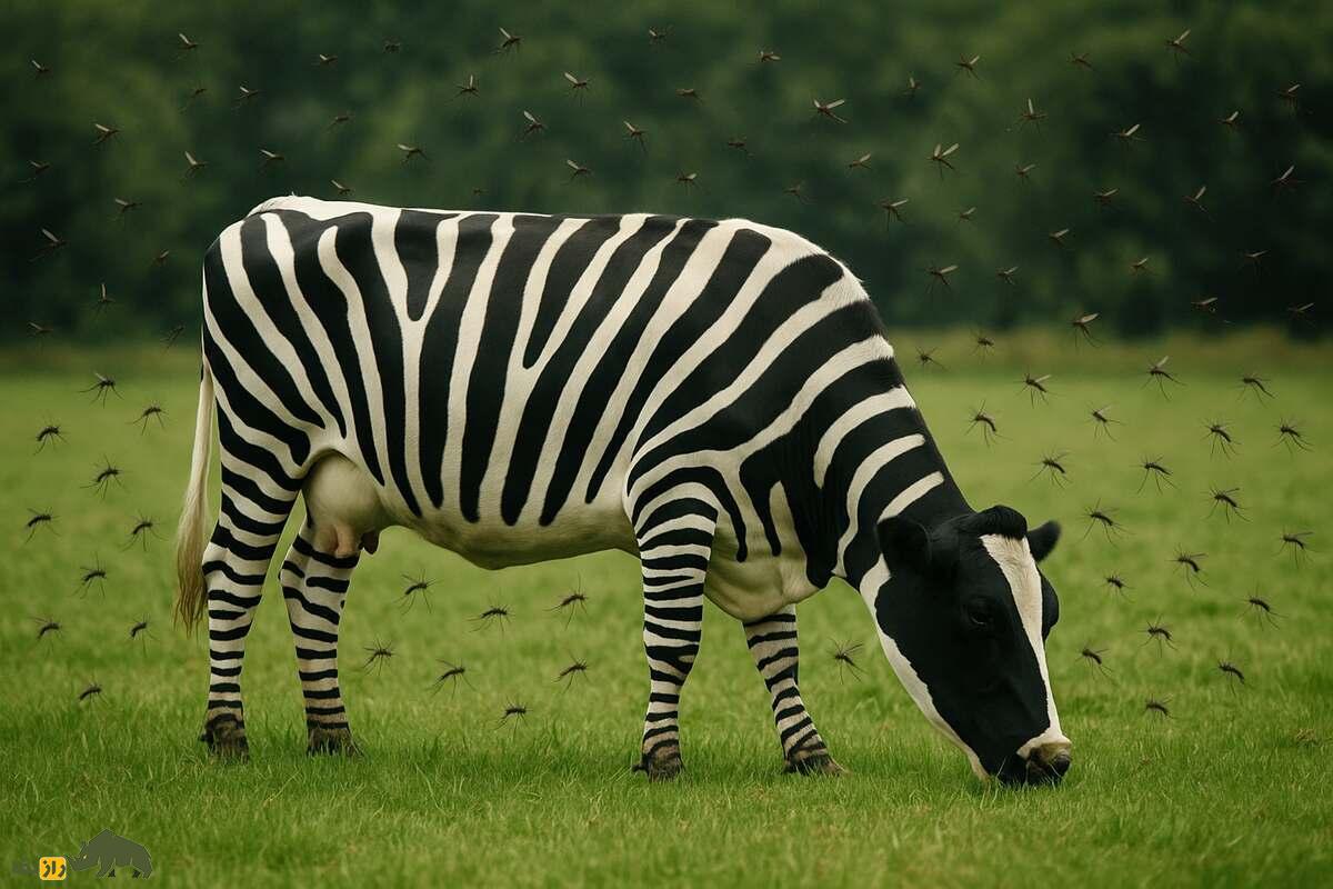 گاوی که شبیه گورخر شد؛ انجام آزمایشی عجیب برای نیش کمتره حشرات