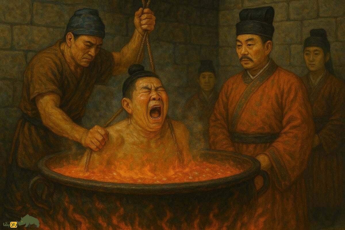 بیرحمانهترین اعدام تاریخ؛ جوشاندن انسان در دیگ پر از روغن، قیر و سرب مذاب توسط چینیها جوشاندن انسان در دیگ پر از روغن، قیر و سرب مذاب توسط چینیها