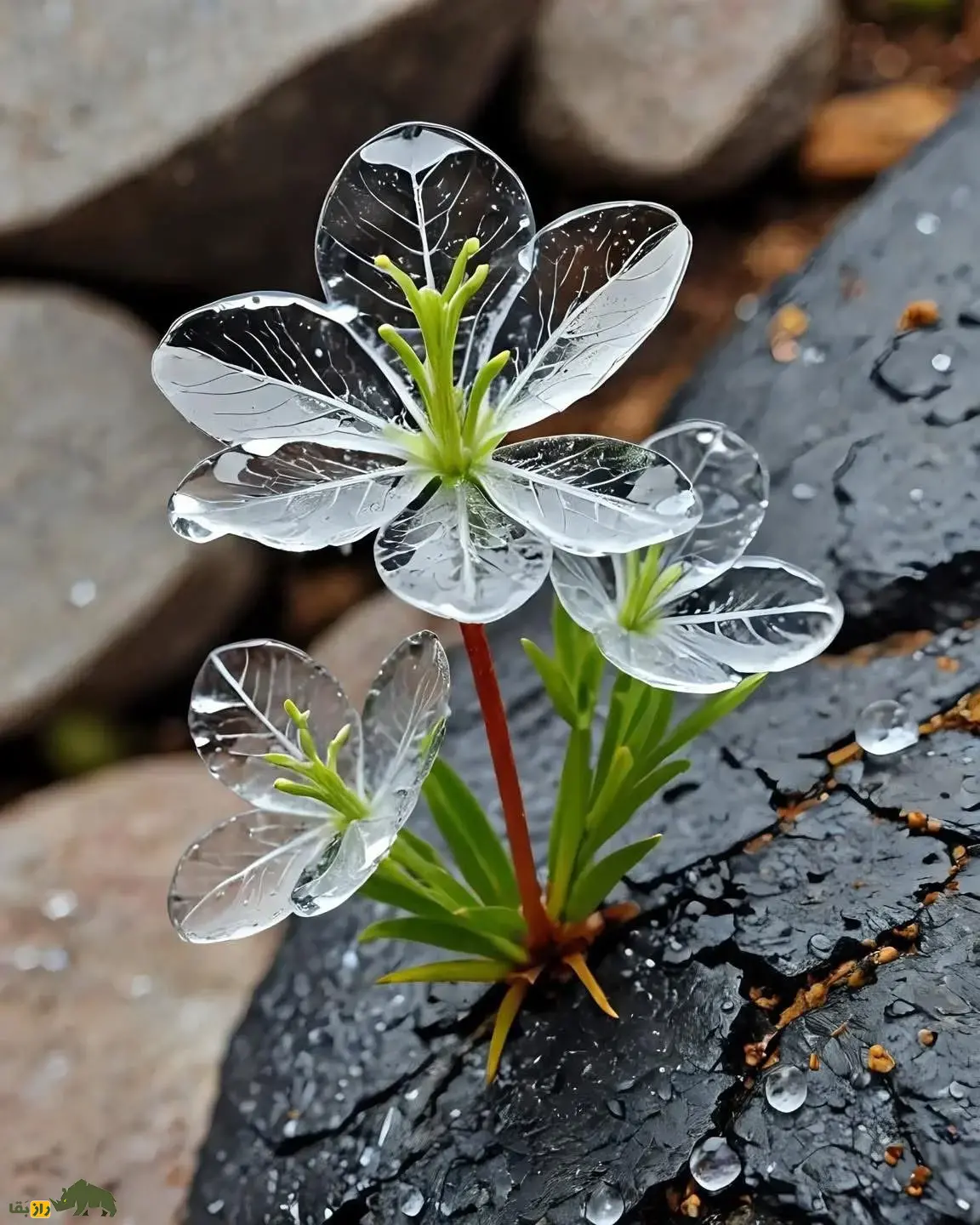 گل اسکلتی؛ گل ژاپنی و «معجزه طبیعت» که برگهایش شیشهای است و در باران ناپدید میشود گل اسکلتی