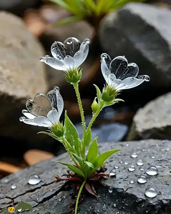 گل اسکلتی؛ گل ژاپنی و «معجزه طبیعت» که برگهایش شیشهای است و در باران ناپدید میشود گل اسکلتی
