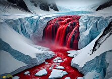 آبشار خونین؛ آبشار به رنگ خون در قطب جنوب که شبیه زخم زمین است و انسان‌‎های عادی حق دیدن آن را ندارند