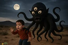 گولو؛ موجود افسانه‌ای شیراز که سیاه است و سه چشم و هشت پا دارد و کودکانی که حرف زشت می‌زنند را تنبیه می‌کند