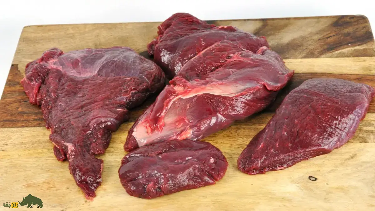 گوشت کانگورو؛ گوشت بسیار قرمز خونی با چربی بسیار کم که بهترین گوشت برای ورزشکاران و رشد عضلات است گوشت کانگورو