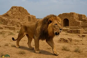 شیر بینالنهرین؛ شیر معروف به «شیر میانرودان» که نماد تمدن بینالنهرین بود و در ایران هم زندگی میکرد