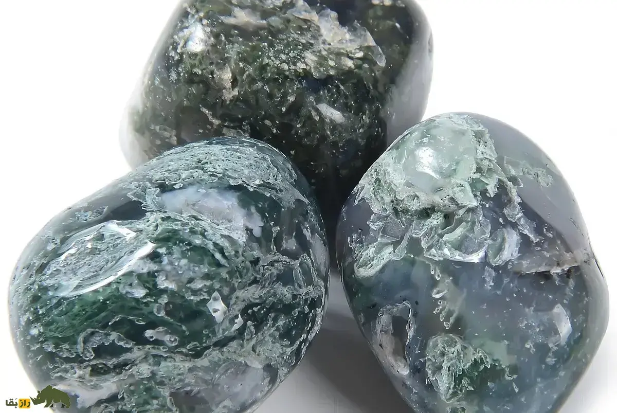 عقیق خزه‌ای؛ سنگ معروف به «سنگ شانس کشاورزان» که طرح مرموزی دارد و شبیه یک جنگل زنده است