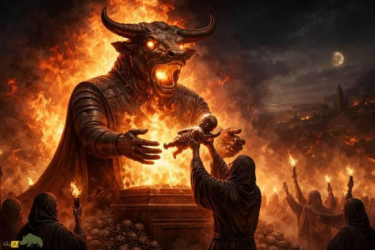 مولوخ (Moloch)؛ خدای آتش که کودکان را برای آن قربانی می‌کردند برای همیشه به عنوان کابوس بشر ثبت شد